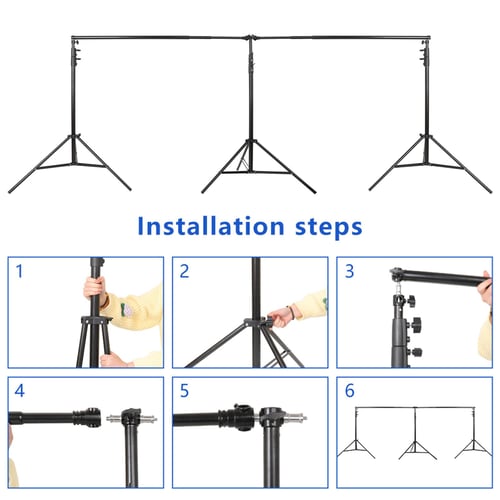 EMART 10x20 ft Heavy Duty Backdrop Stand Kit with 3 Stands & 5 Clamps