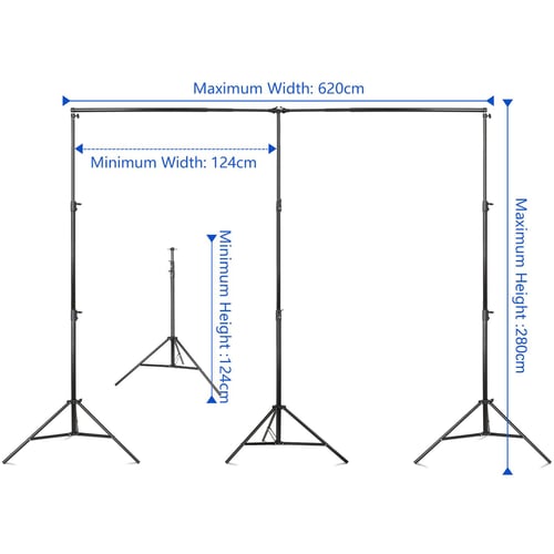 EMART 10x20 ft Heavy Duty Backdrop Stand Kit with 3 Stands & 5 Clamps