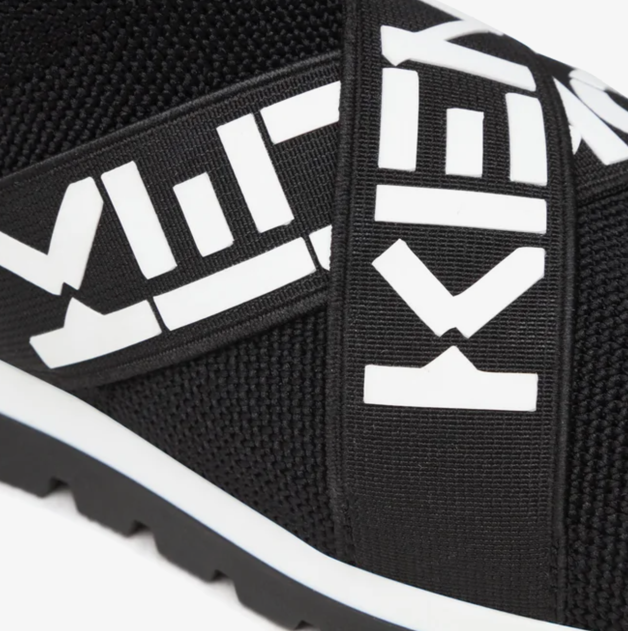 Kenzo Women's Black Sock Sneakers | Logo Elastic Slip-On Trainers
