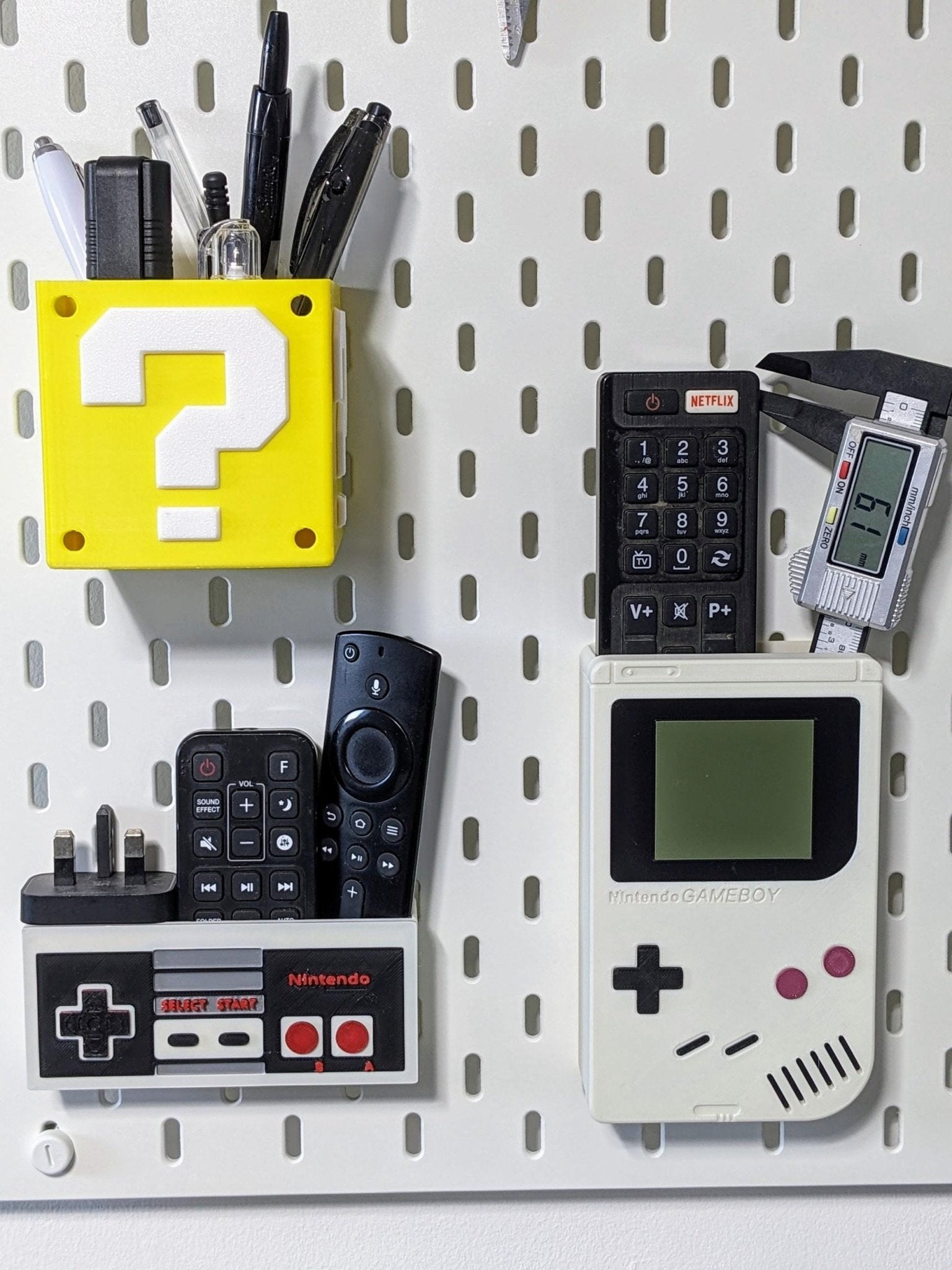 NES Controller Storage Container for Ikea Skadis | Retro Gaming Decor