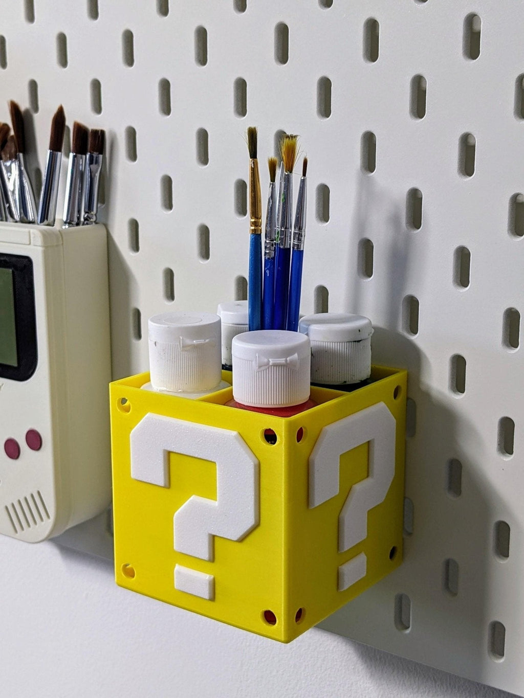 Mario Question Block Skadis Pegboard Storage Cube by Chaddyverse