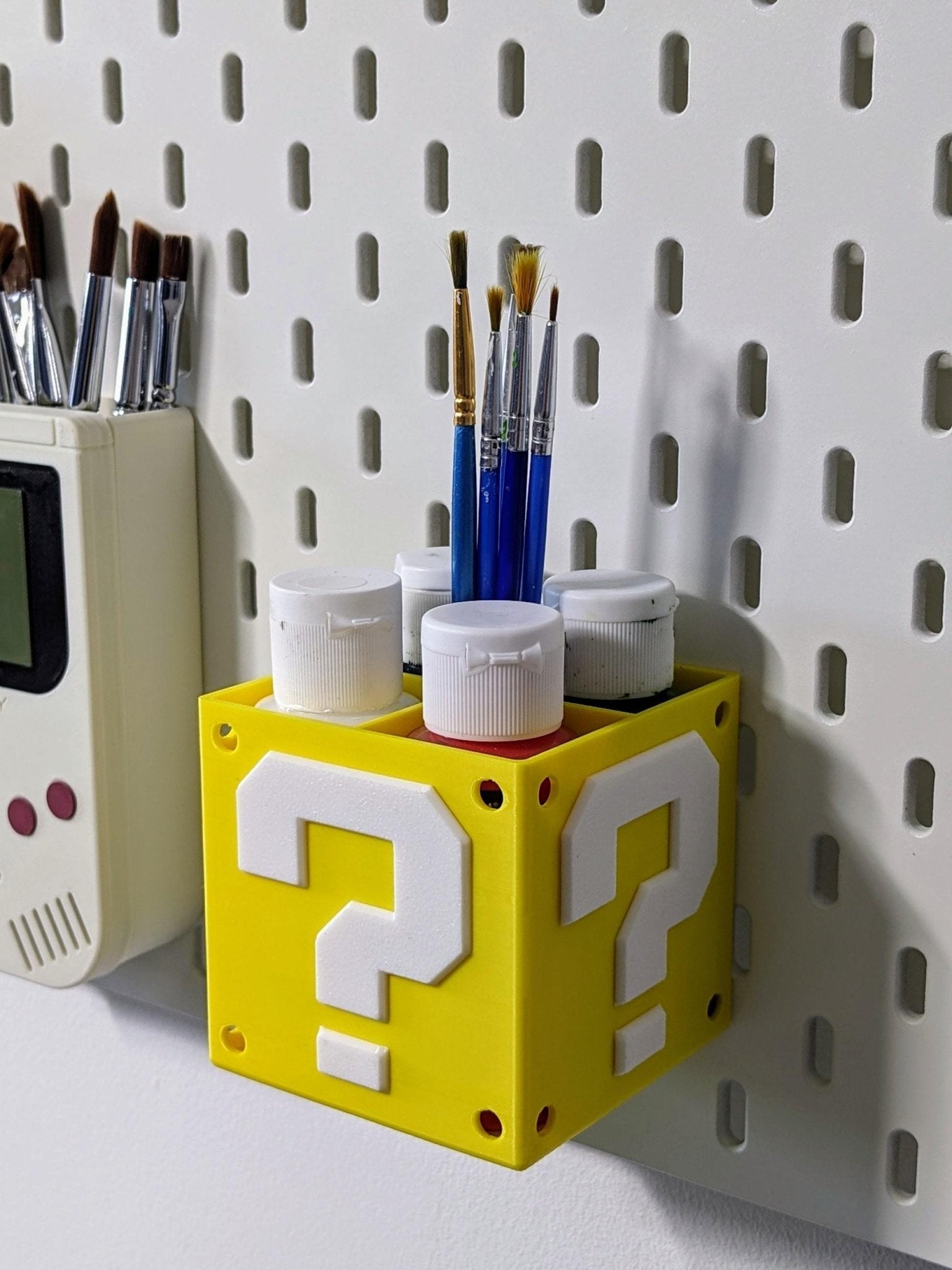 Mario Question Block Skadis Pegboard Storage Cube by Chaddyverse
