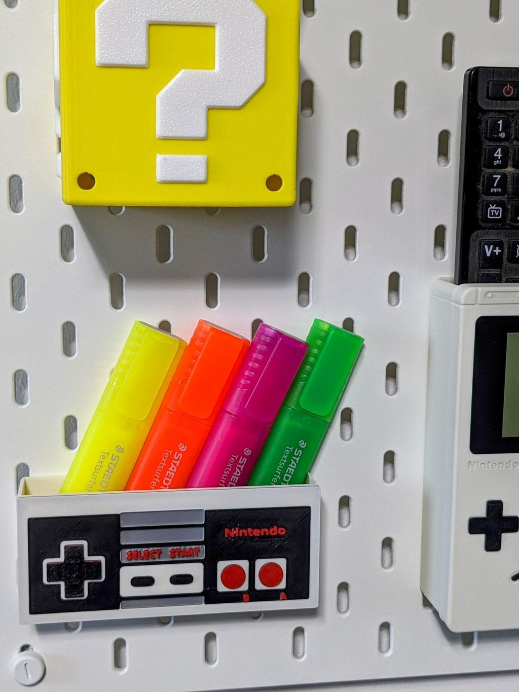 Mario Question Block Skadis Pegboard Storage Cube by Chaddyverse