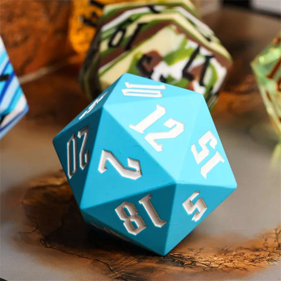 Jester's Bounce | Silicone D20 | Single Dice | Sky Blue