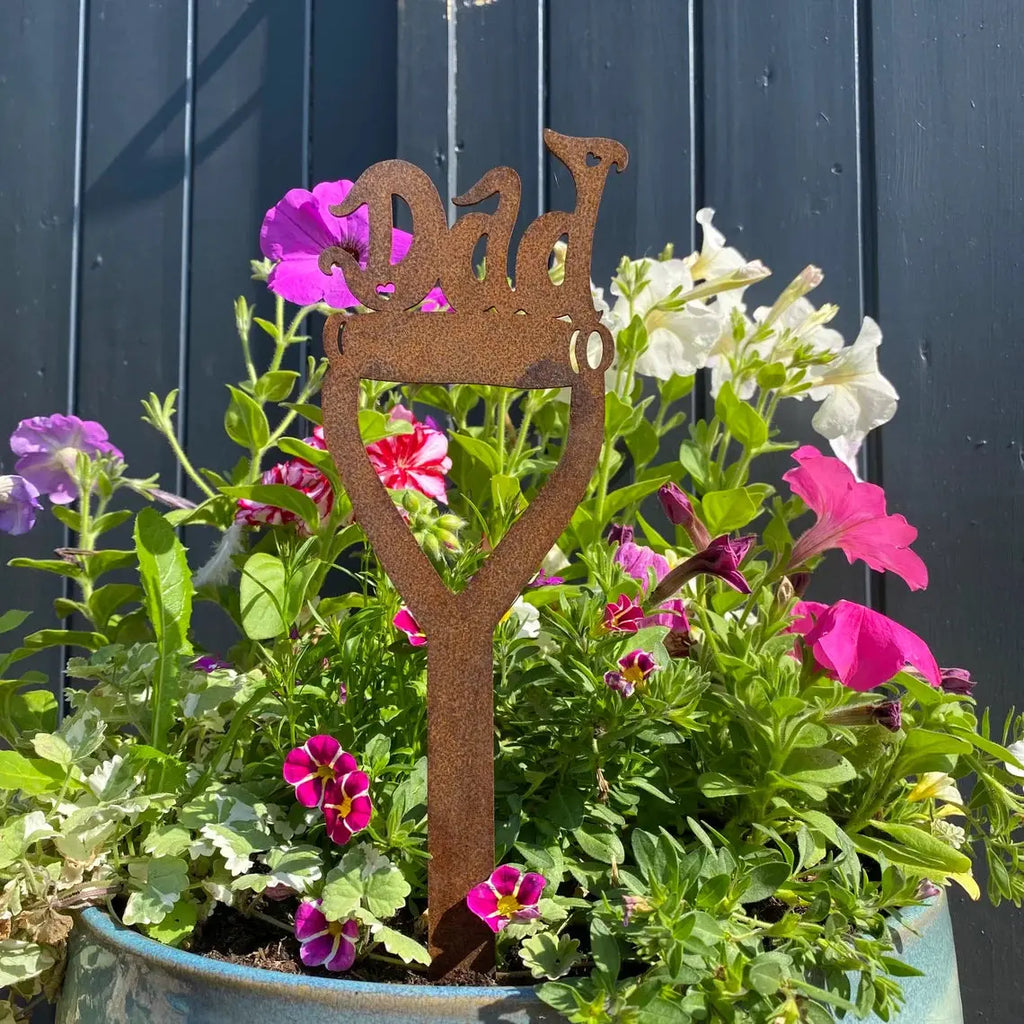 Dad Spade Garden Decoration | Rusty Metal Steel Art by RW Norfolk