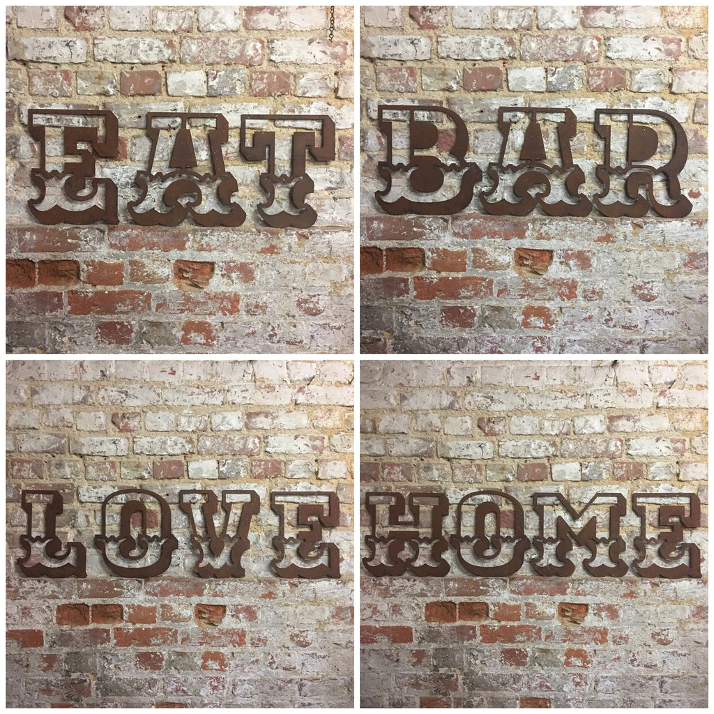 Rustic Warehouse Norfolk 12" Metal Carnival Letters – Vintage Steel Signage
