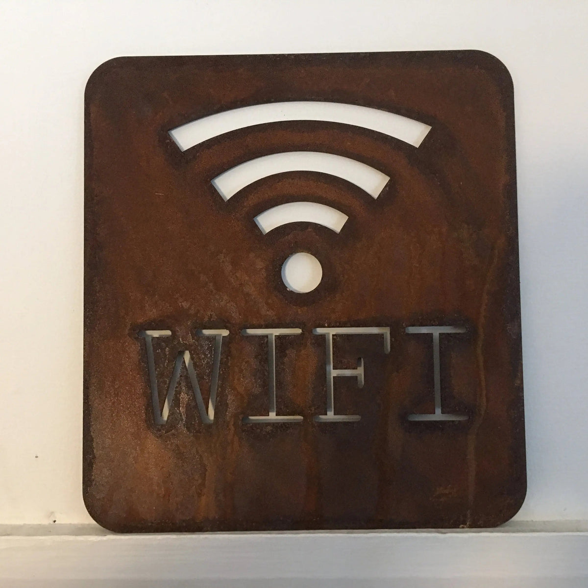 Rustic Metal Wifi Sign – Handmade Steel Wall Decor | Rustic Warehouse