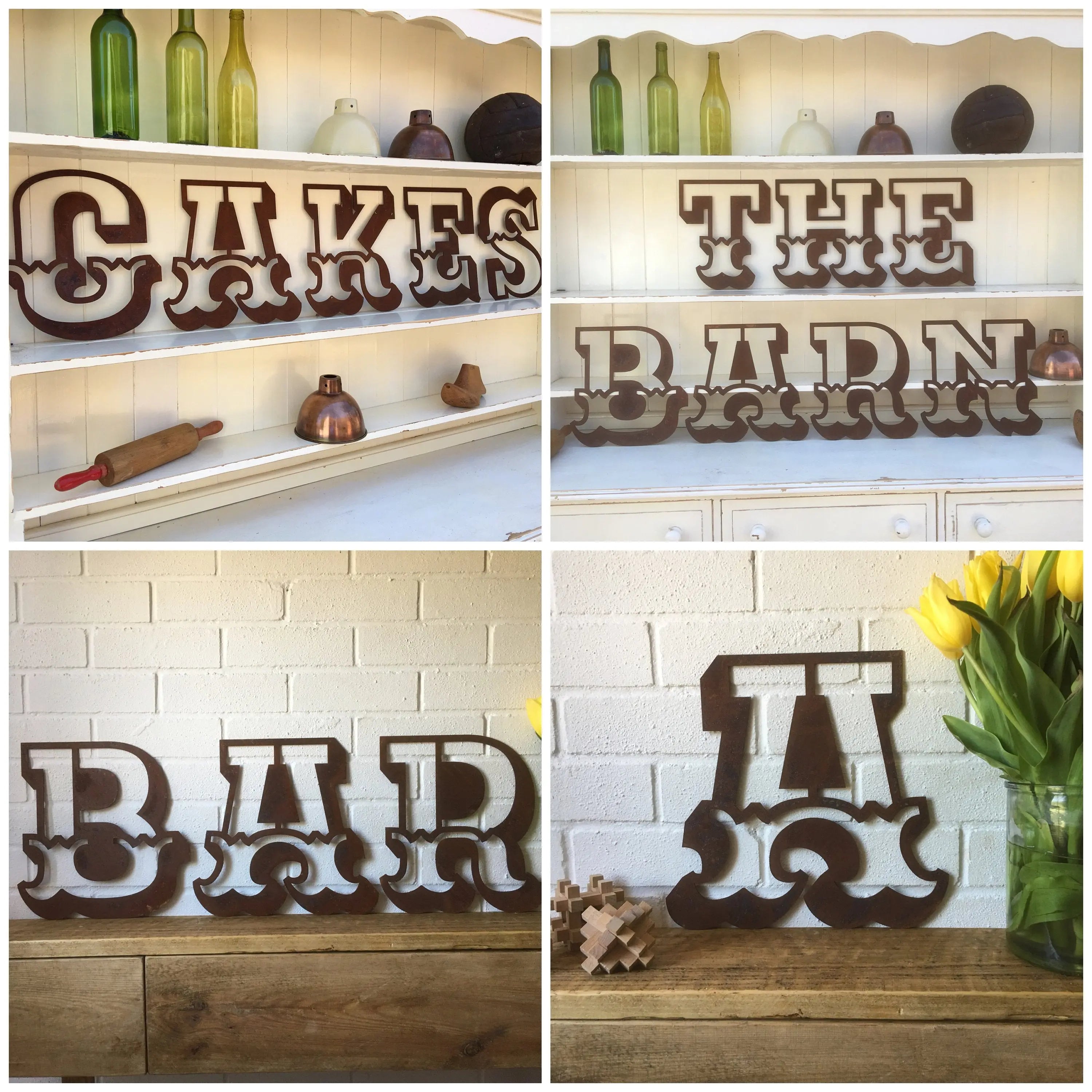 Rustic Warehouse Norfolk 12" Metal Carnival Letters – Vintage Steel Signage