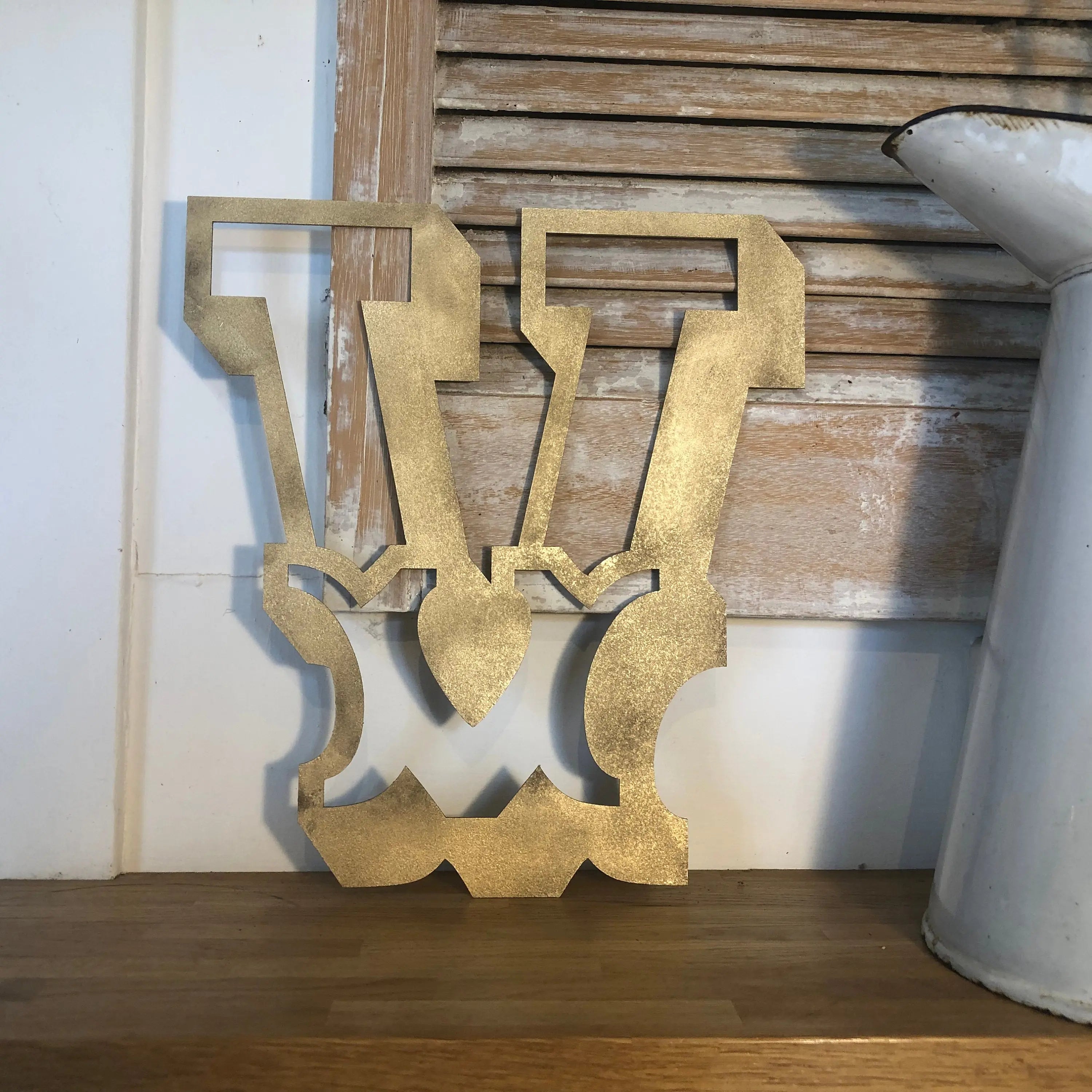 Rustic Gold Metal Carnival Letters | Distressed Steel Signage by Norfolk