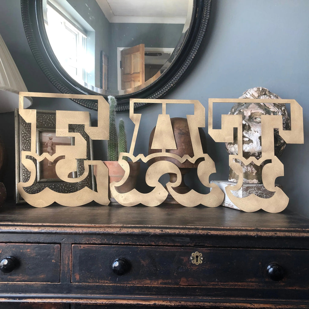 Rustic Gold Metal Carnival Letters | Distressed Steel Signage by Norfolk