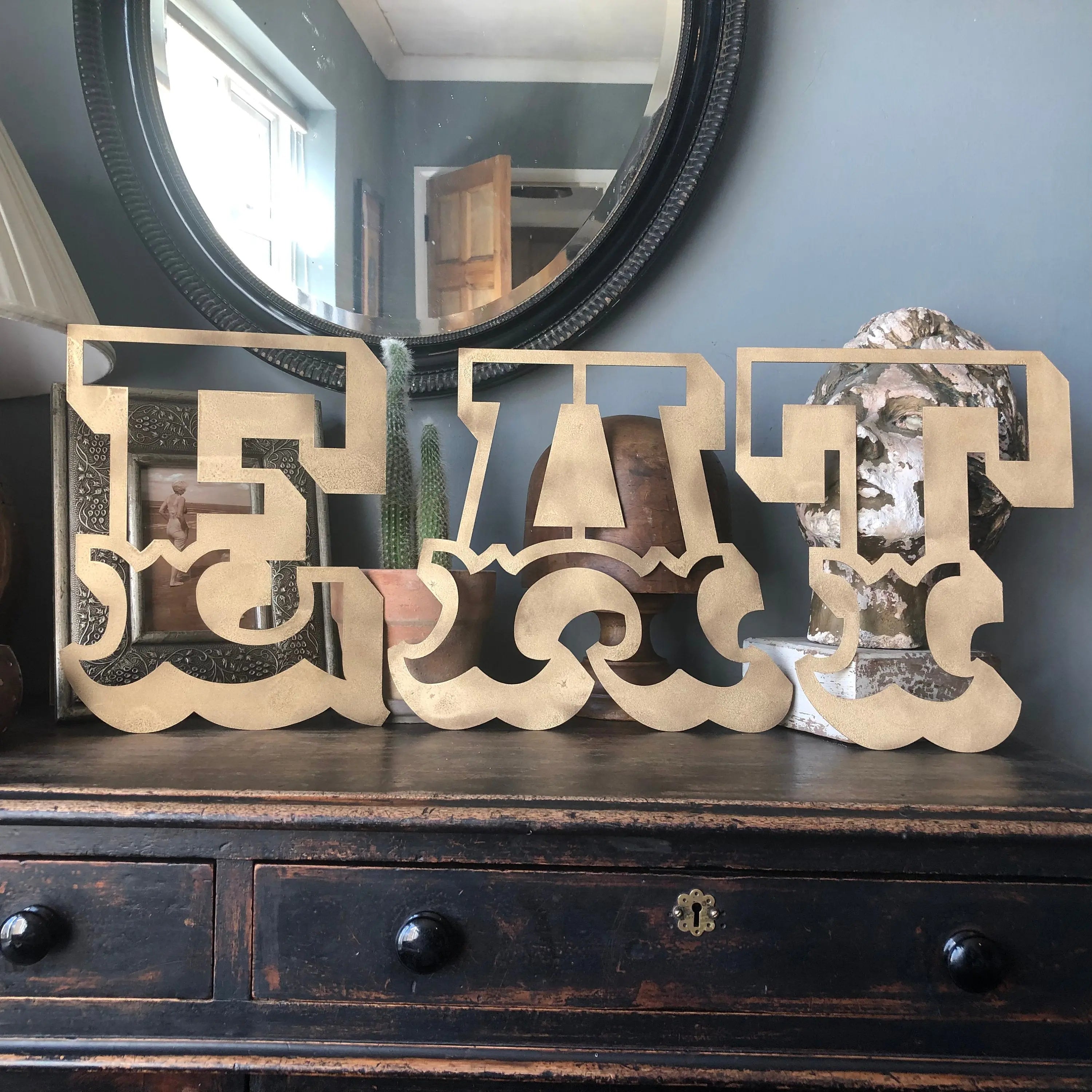 Rustic Gold Metal Carnival Letters | Distressed Steel Signage by Norfolk