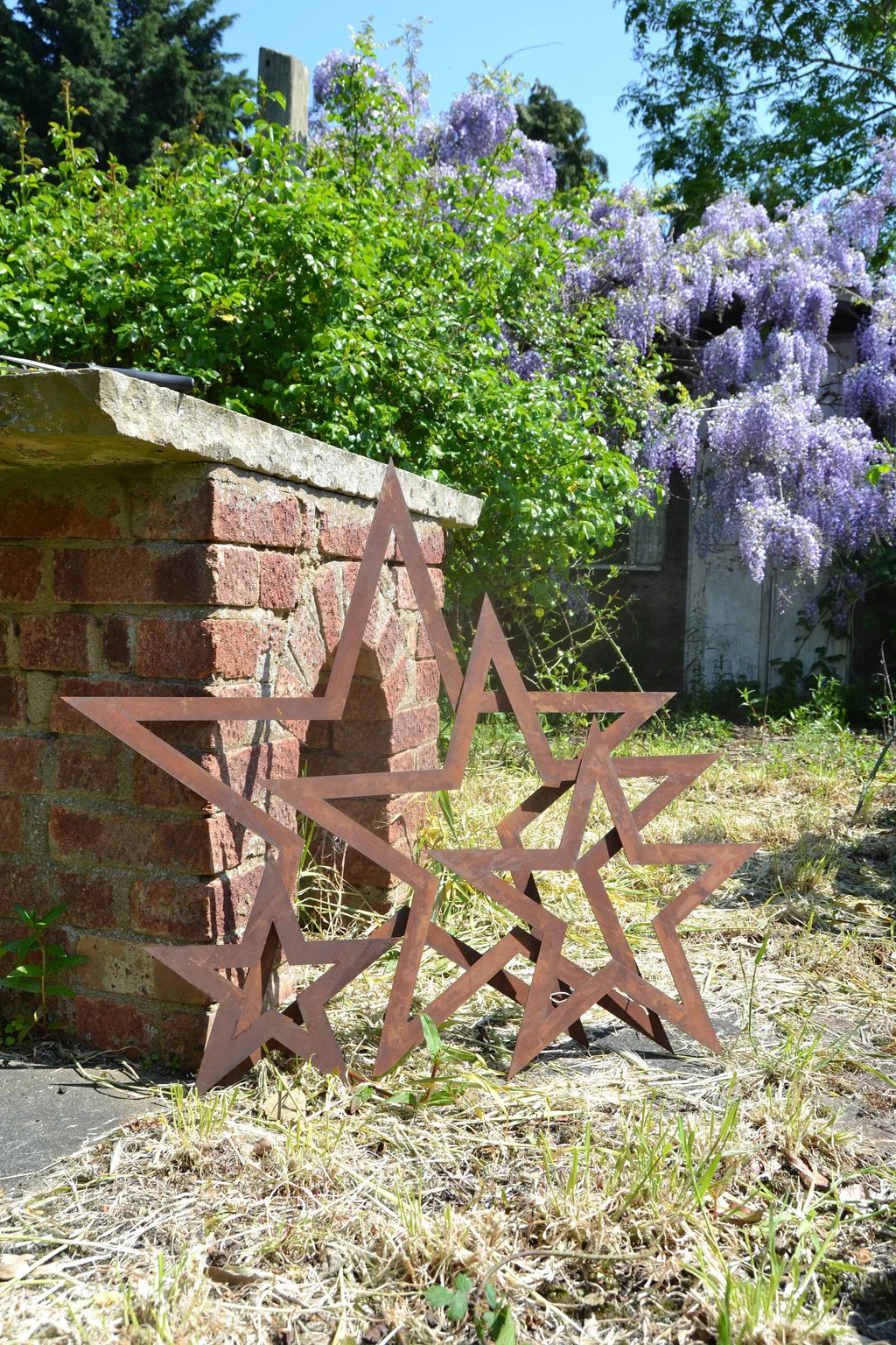 Rustic Warehouse Norfolk Set of 4 Rusty Metal Stars – Steel Garden Decor