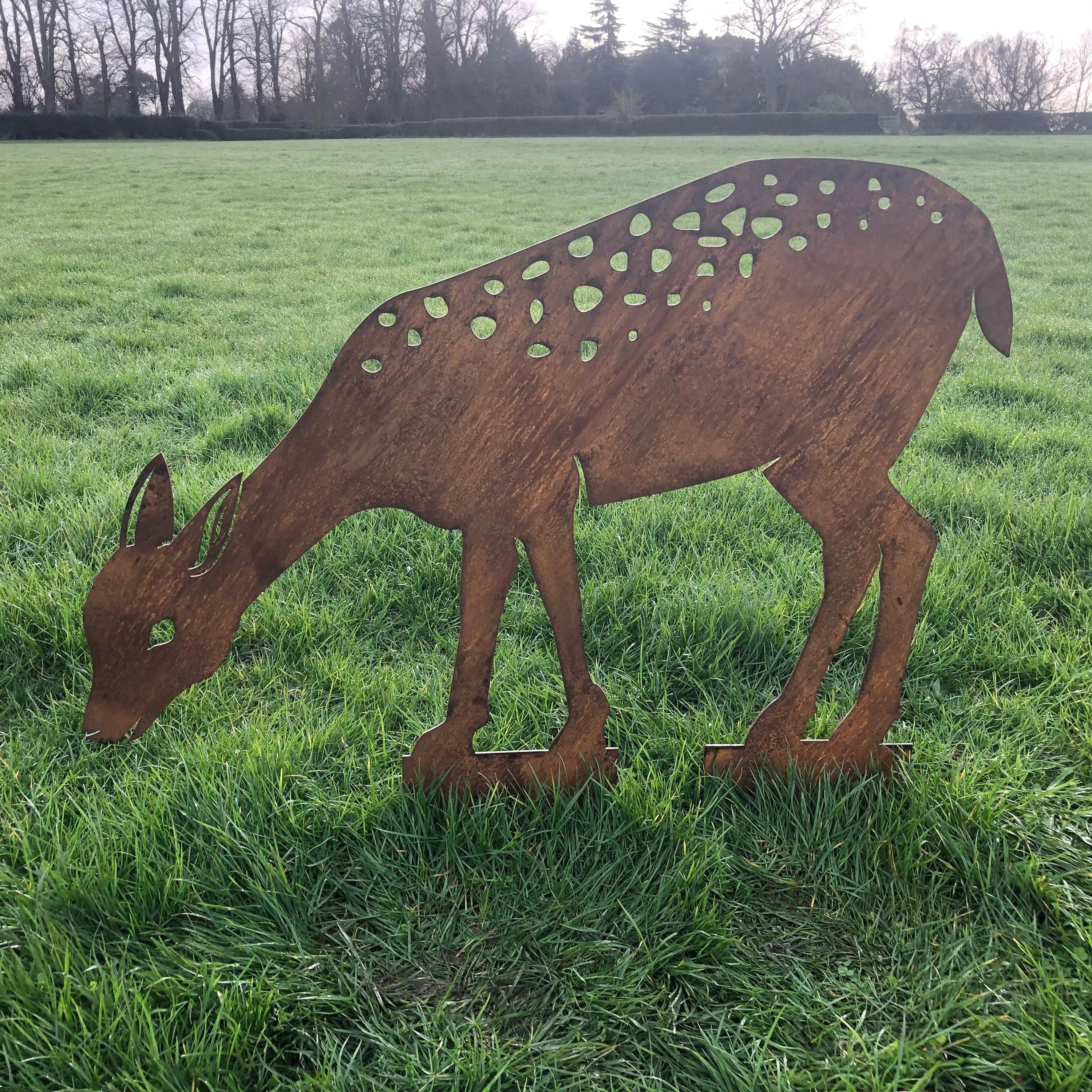 Rustic Warehouse Norfolk Metal Deer Garden Statue – 80cm Steel Ornament