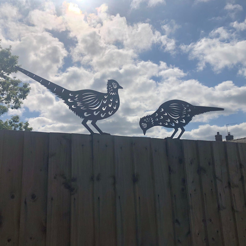 Rustic Metal Pheasant Garden Sculptures (Pair) | Rustic Warehouse Norfolk