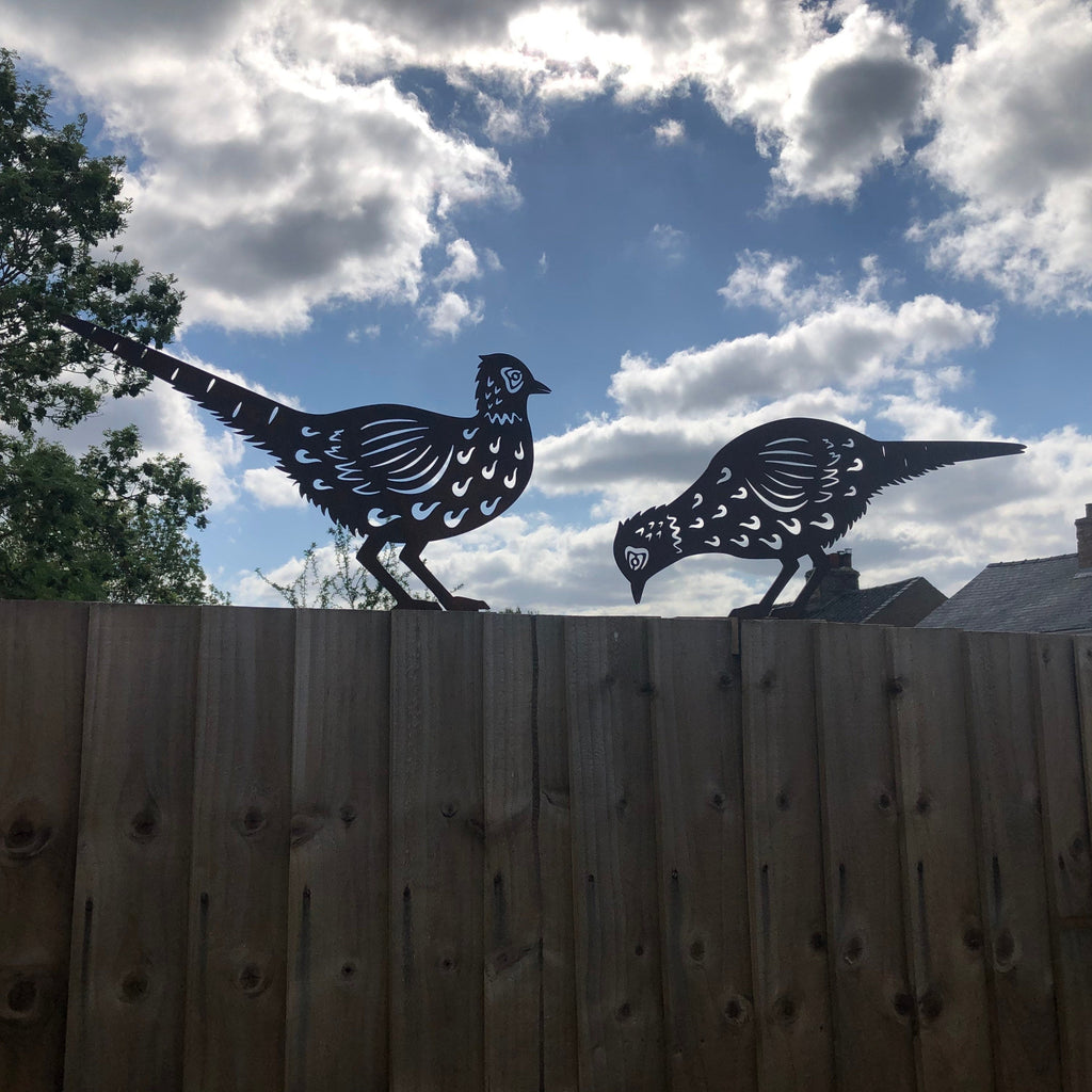 Rustic Metal Pheasant Garden Sculptures (Pair) | Rustic Warehouse Norfolk