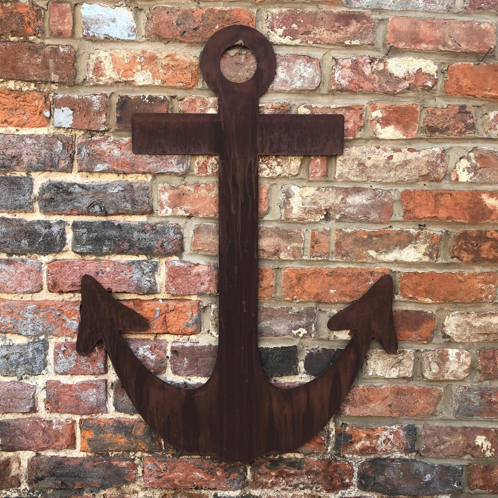 Rustic Warehouse Norfolk Large Rusty Metal Anchor Garden Wall Decoration