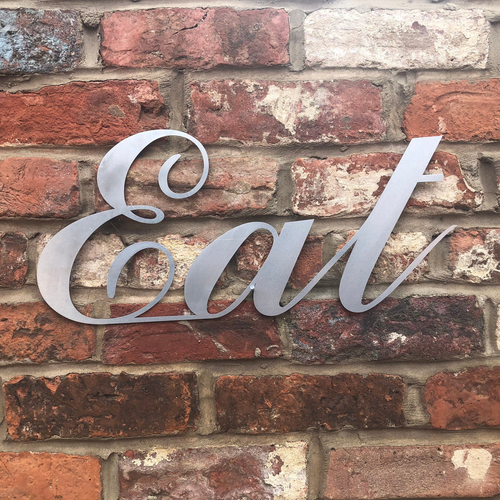 Eat Metal Wall Art – Galvanized Steel Kitchen Sign | Rustic Warehouse Norfolk