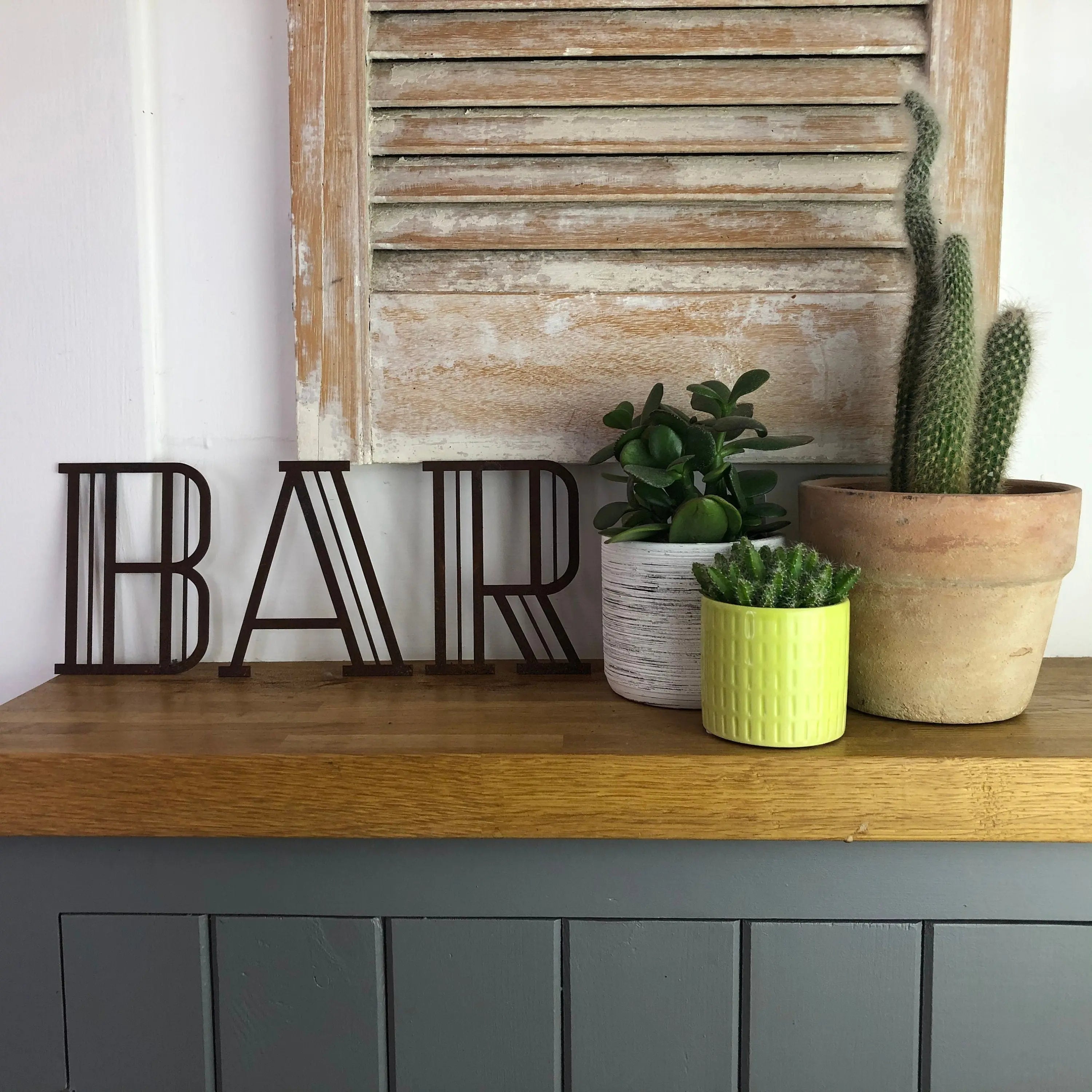 Rustic Warehouse Norfolk Art Deco Rusty Metal Letters – Industrial Wall Decor