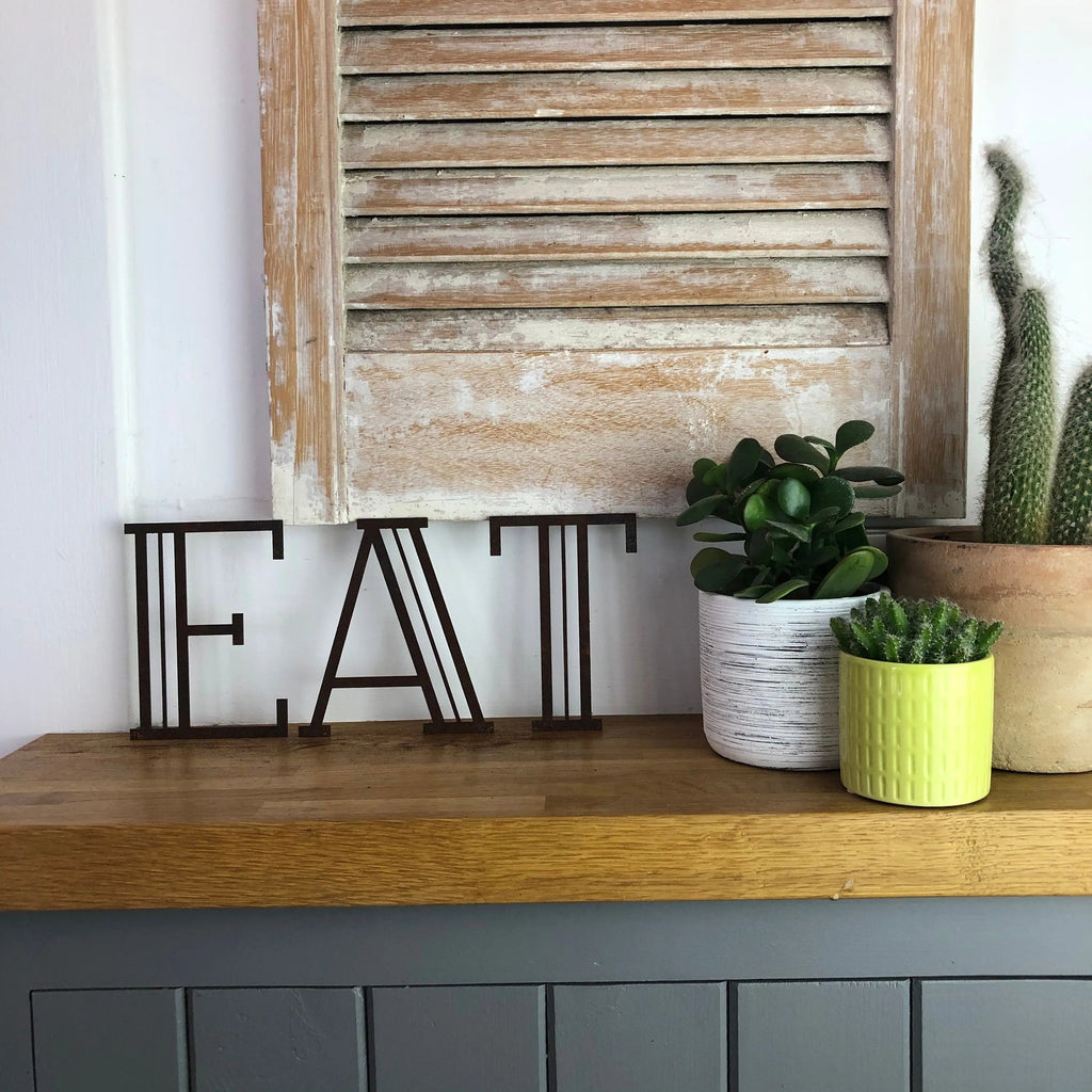 Rustic Warehouse Norfolk Art Deco Rusty Metal Letters – Industrial Wall Decor