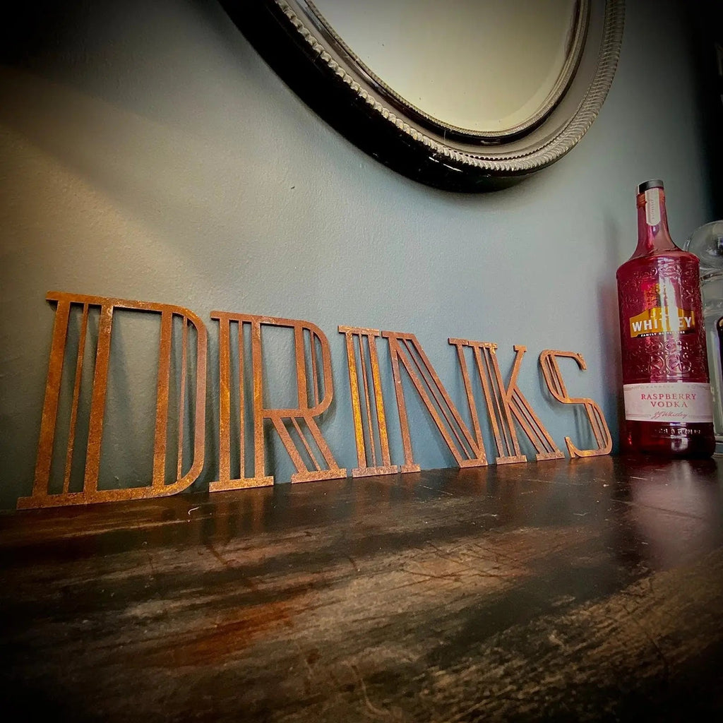 Rustic Warehouse Norfolk Art Deco Rusty Metal Letters – Industrial Wall Decor