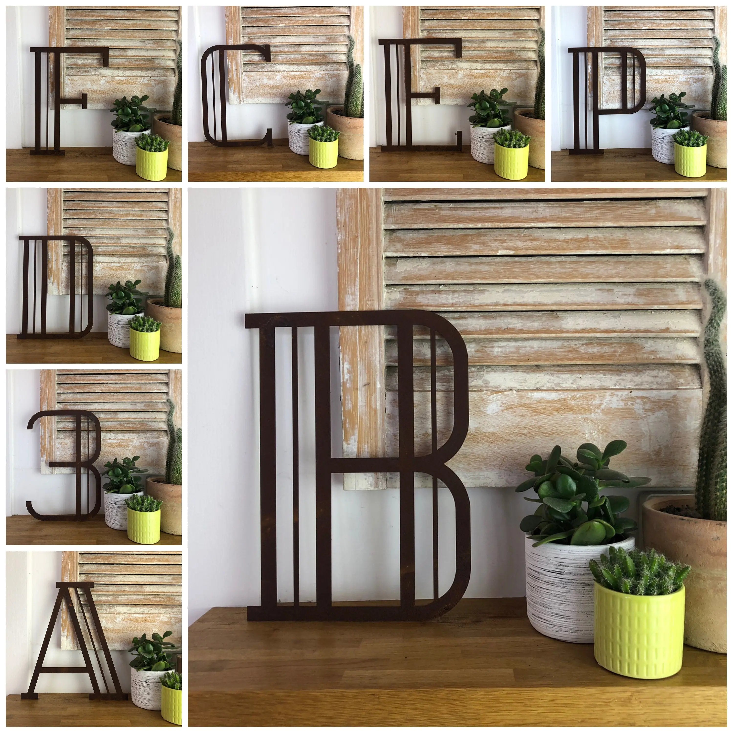 Rustic Warehouse Norfolk Art Deco Rusty Metal Letters – Industrial Wall Decor