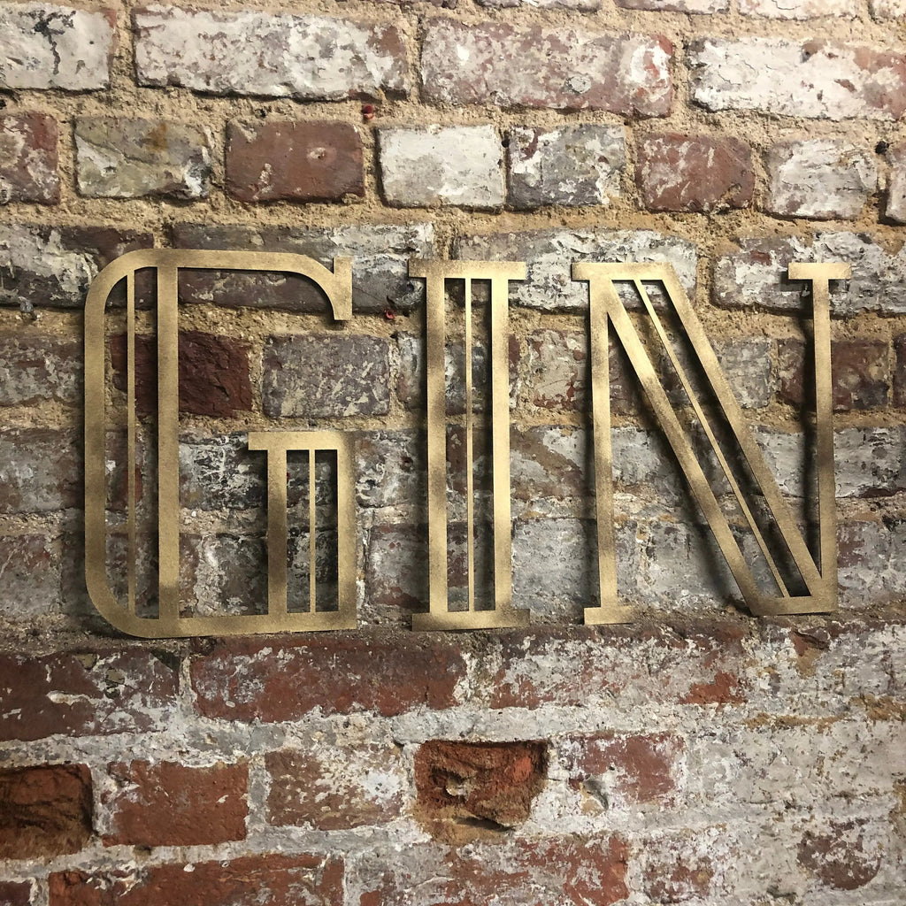 Rustic Warehouse Gold Art Deco Metal Alphabet Letters for House Signs