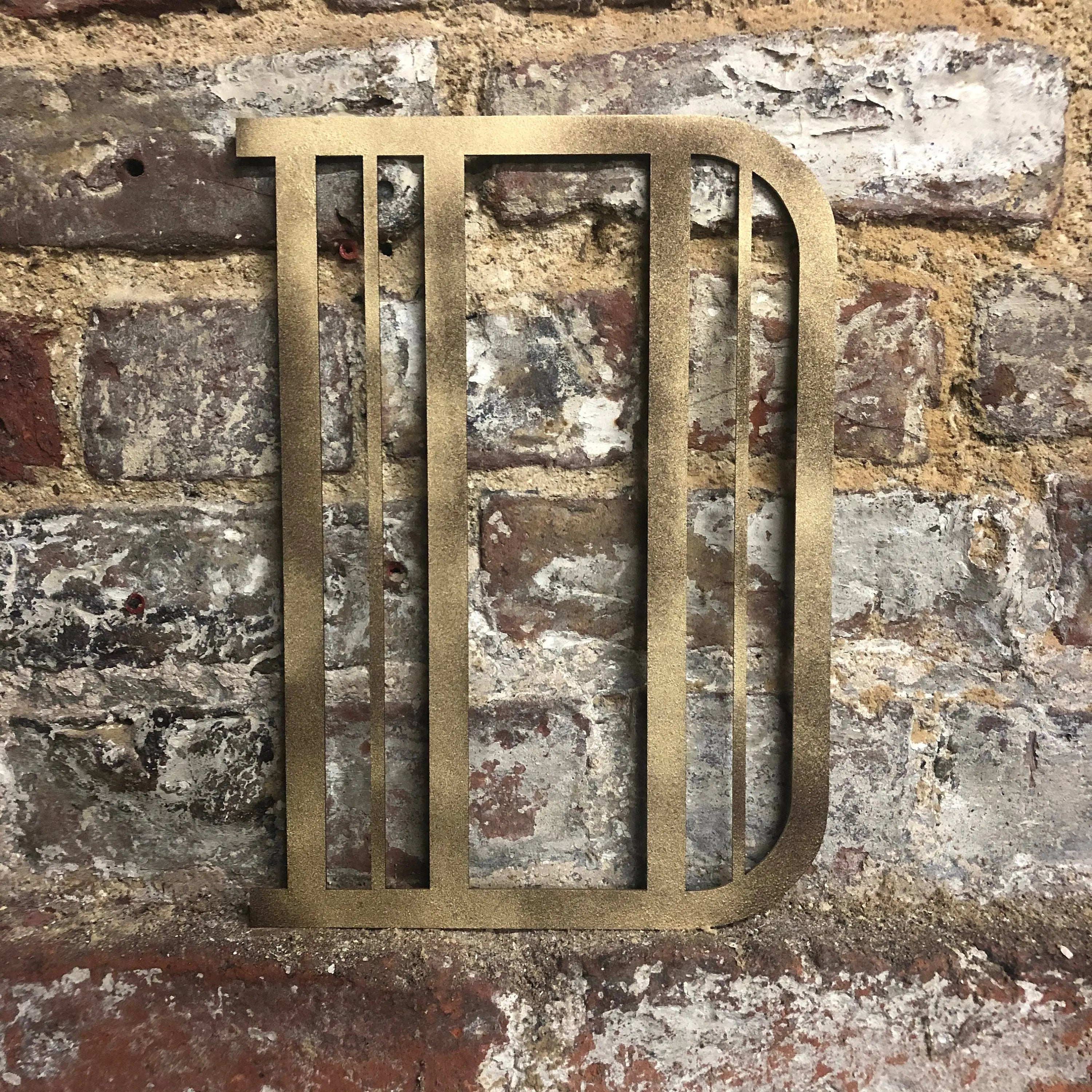 Rustic Warehouse Gold Art Deco Metal Alphabet Letters for House Signs