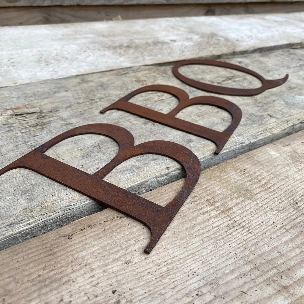 Rustic Metal Alphabet Letters & Numbers – 5 Inch Steel Wall Art by RWN