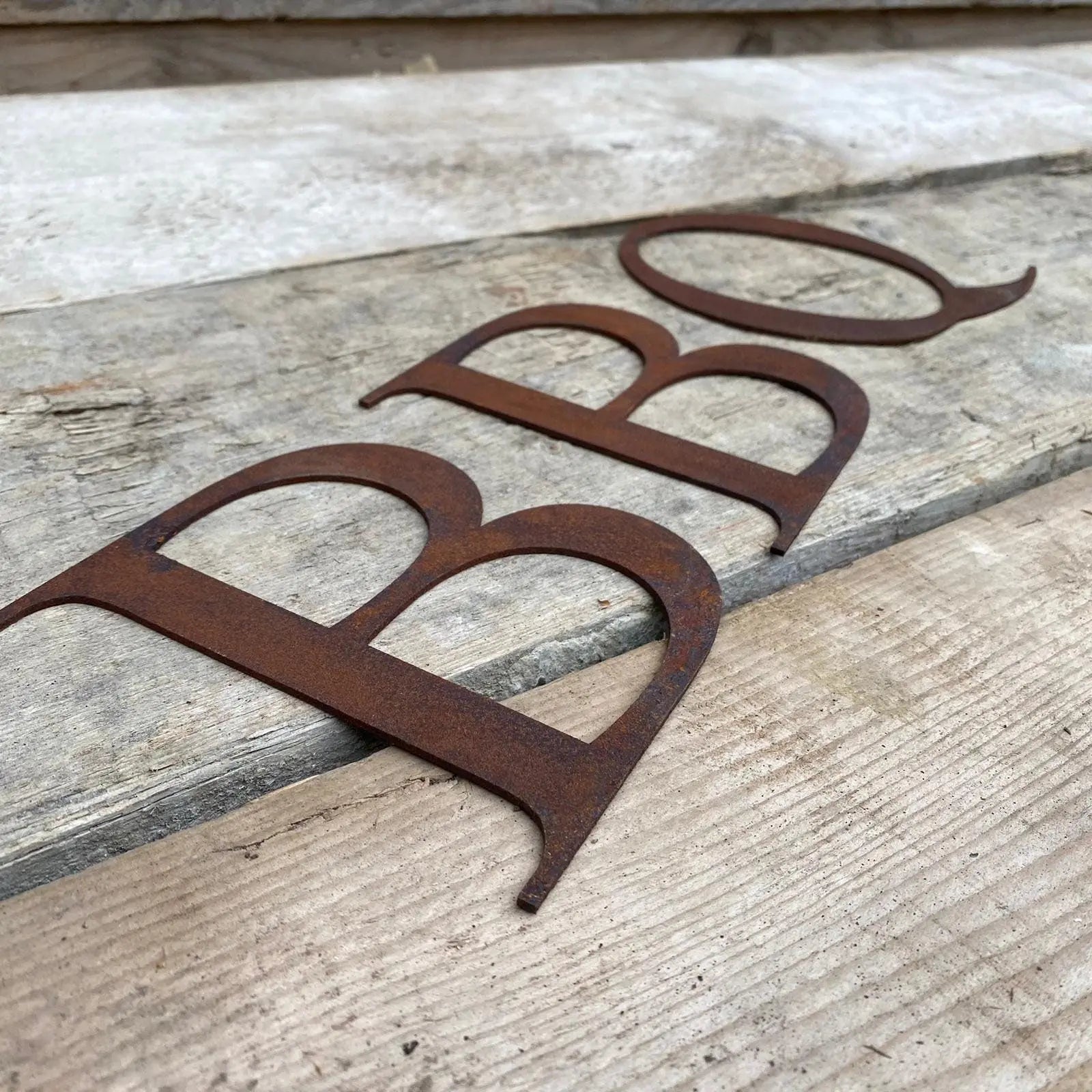 Rustic Metal Alphabet Letters & Numbers – 5 Inch Steel Wall Art by RWN