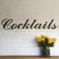 Cocktails Metal Sign – Rusty Steel Garden Wall Art | Rustic Warehouse