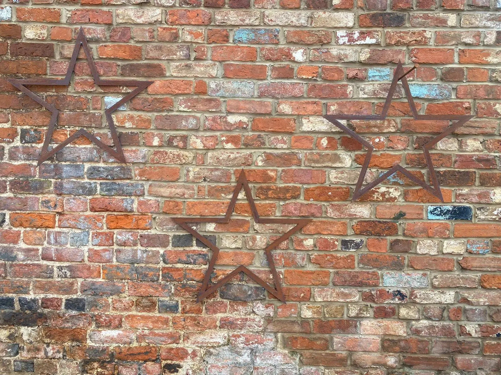 Rustic Warehouse Norfolk Large Rusty Metal Barn Stars - Set of 3