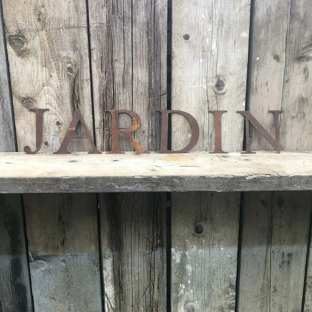 Rustic Metal Alphabet Letters & Numbers – 5 Inch Steel Wall Art by RWN
