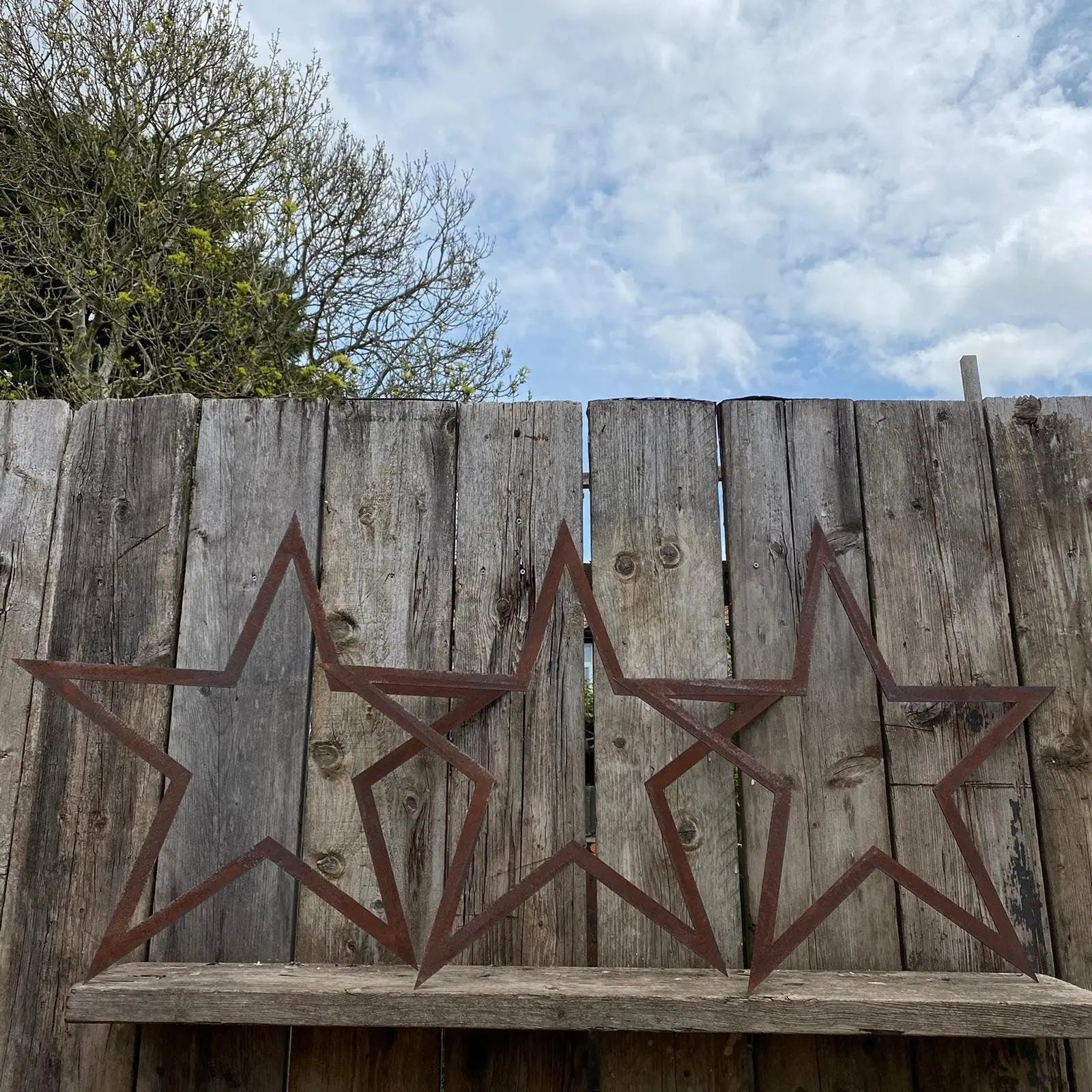 Rustic Warehouse Norfolk Large Rusty Metal Barn Stars - Set of 3