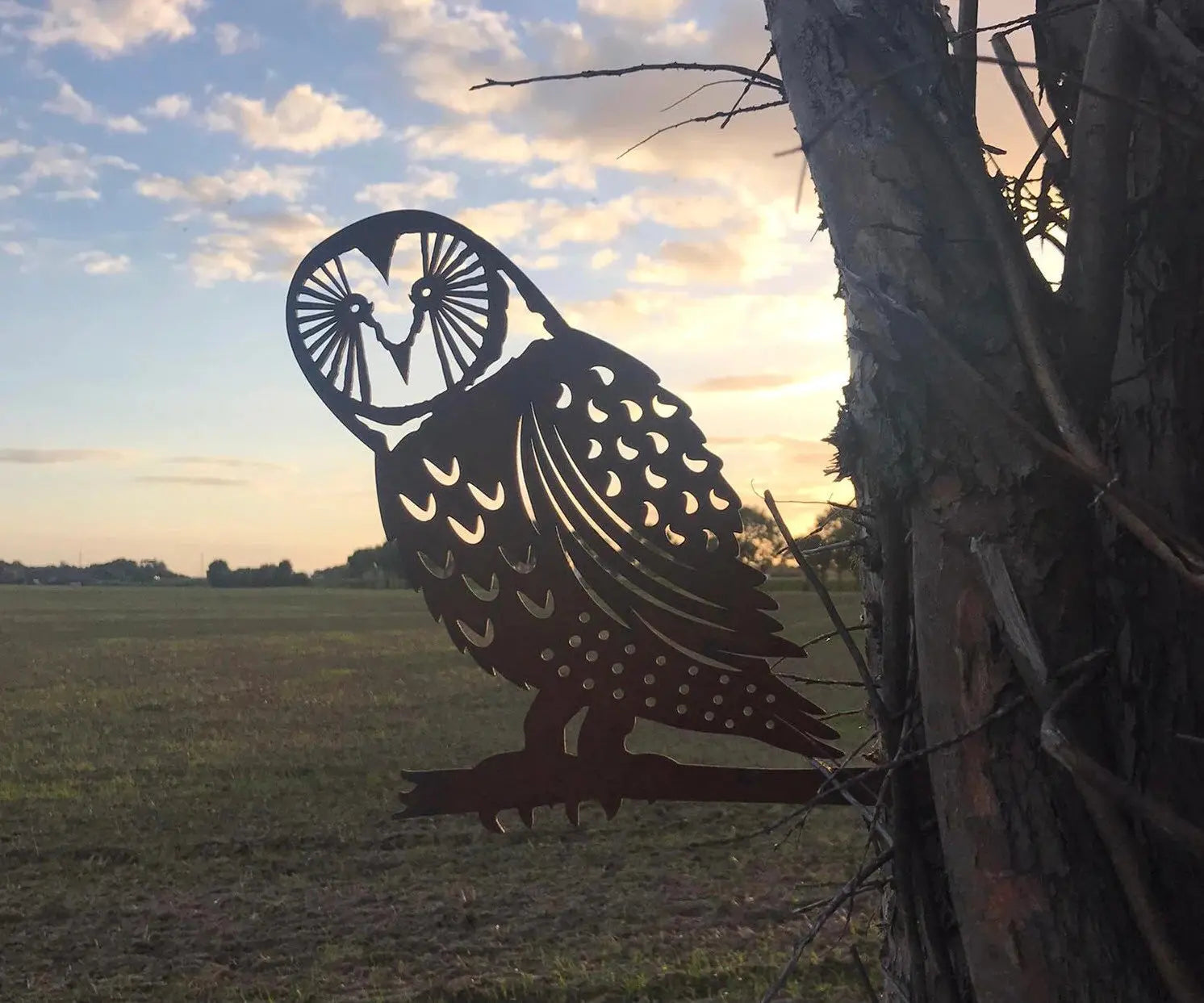 Rustic Metal Owl Garden Decoration | 2mm Steel Outdoor Art – RW Norfolk