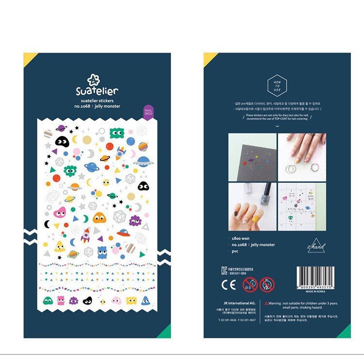 Jelly Monster Decorative Sticker Sheet for Journaling by Suatelier