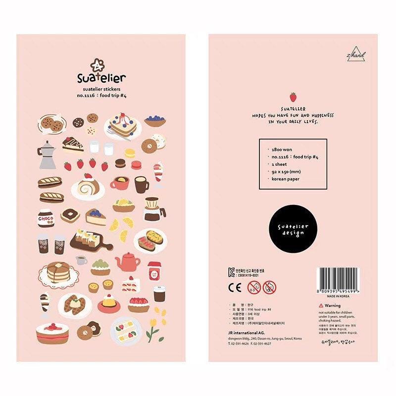 Suatelier Food Trip #4 Sticker Sheet for Journaling and Scrapbooking