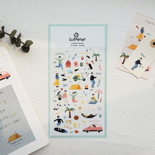 Suatelier Healing Decorative Stickers for Journaling and Scrapbooking