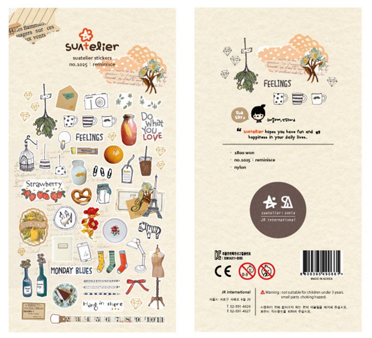 Suatelier Reminisce Decorative Stickers for Journaling and Scrapbooking