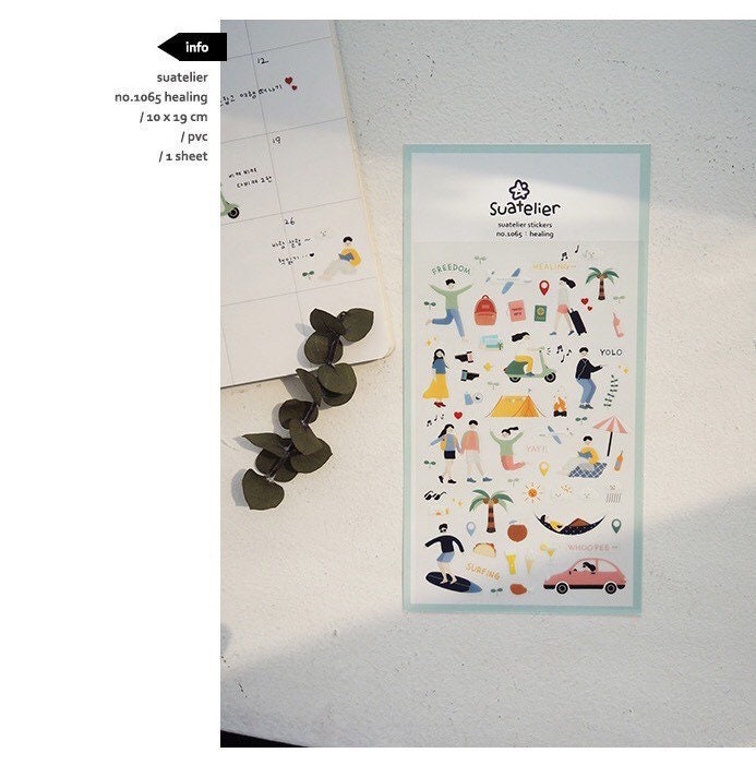 Suatelier Healing Decorative Stickers for Journaling and Scrapbooking