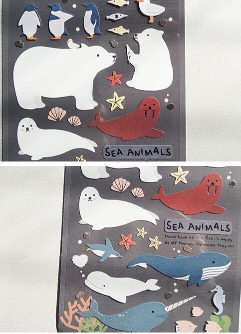 Suatelier Sea Animals Decorative Stickers - Ocean Theme Sticker Sheet