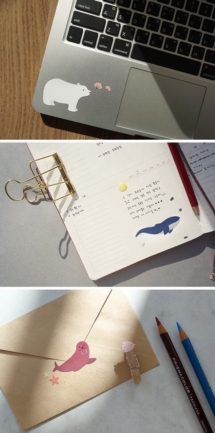 Suatelier Sea Animals Decorative Stickers - Ocean Theme Sticker Sheet
