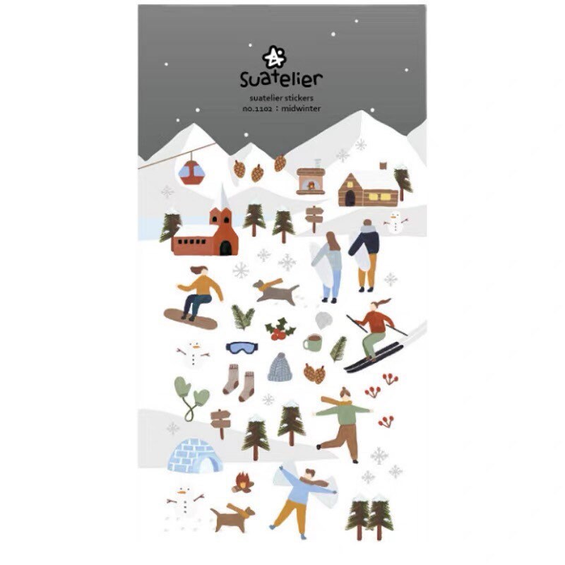 Suatelier Midwinter Decorative Stickers for Journaling and Scrapbooking