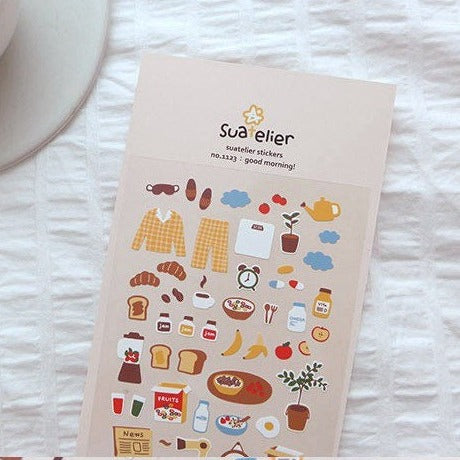 Suatelier Good Morning Decorative Stickers for Journaling and Planners