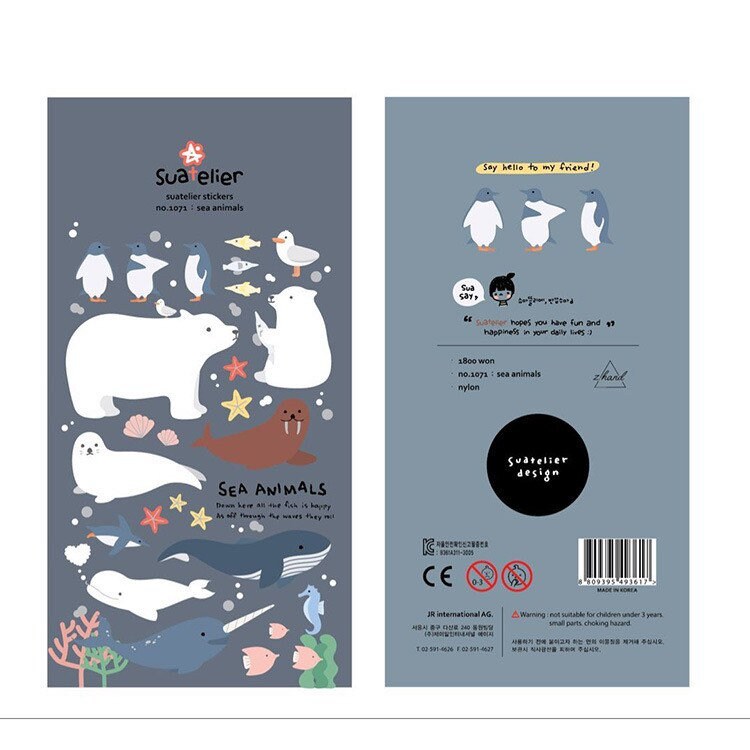 Suatelier Sea Animals Decorative Stickers - Ocean Theme Sticker Sheet