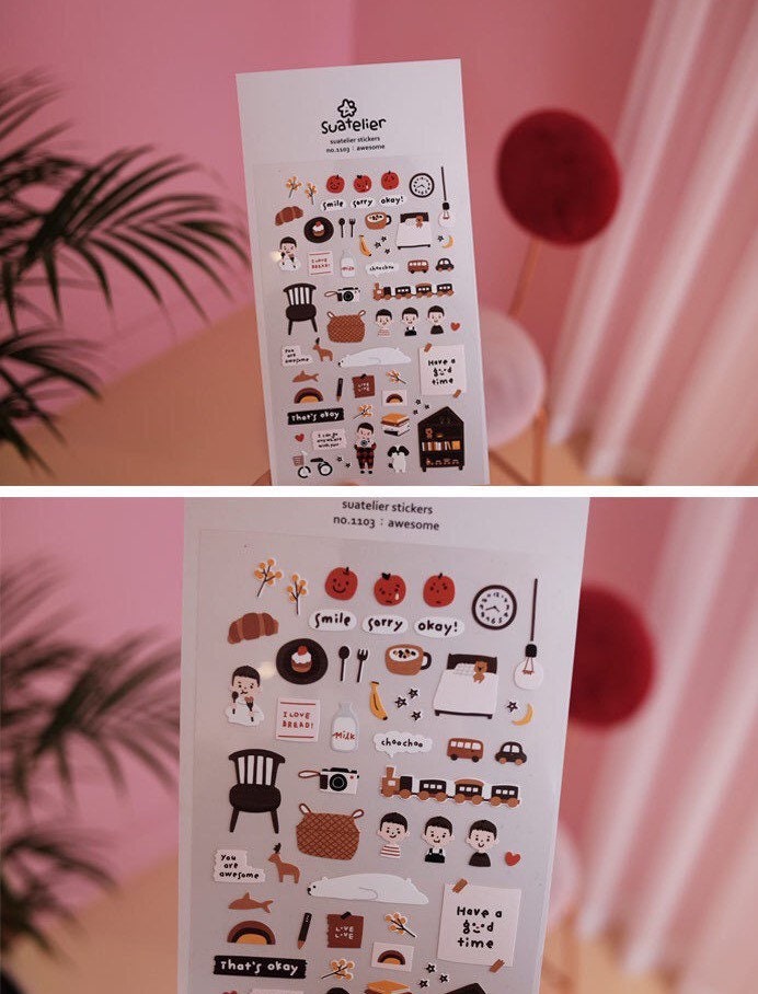 Suatelier Awesome Decorative Stickers for Journaling and Scrapbooking