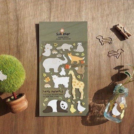 LuLuFun Studio Land Animal Stickers for Scrapbooking and Crafts