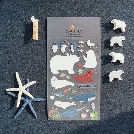 Suatelier Sea Animals Decorative Stickers - Ocean Theme Sticker Sheet