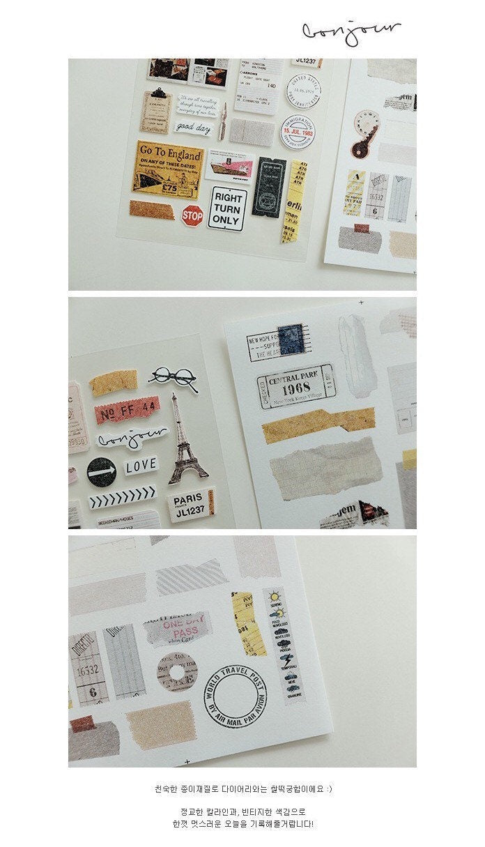 Suatelier Bon Voyage Travel Sticker Sheet for Journaling by LuLuFun