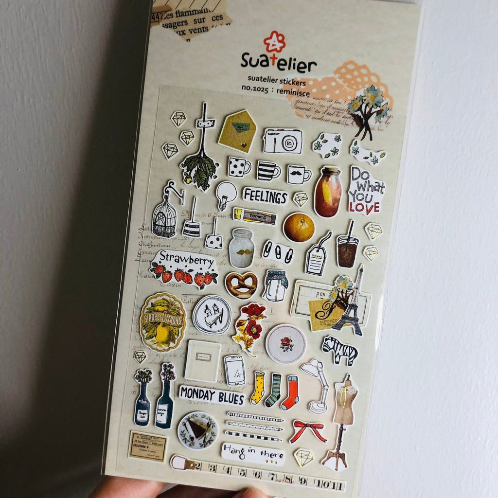 Suatelier Reminisce Decorative Stickers for Journaling and Scrapbooking