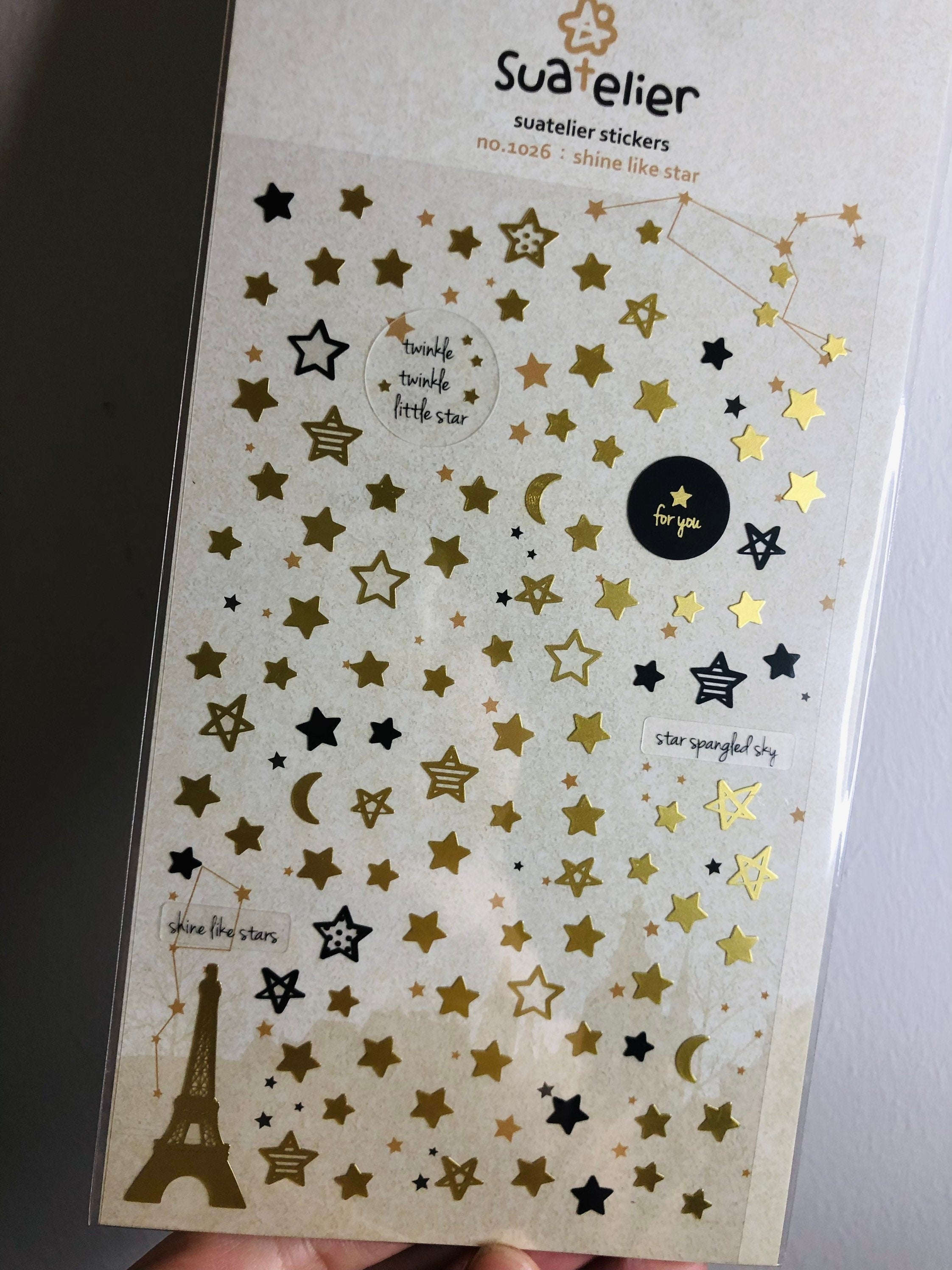 Suatelier Shine Like Star Decorative Stickers - 1 Sheet Journaling Set